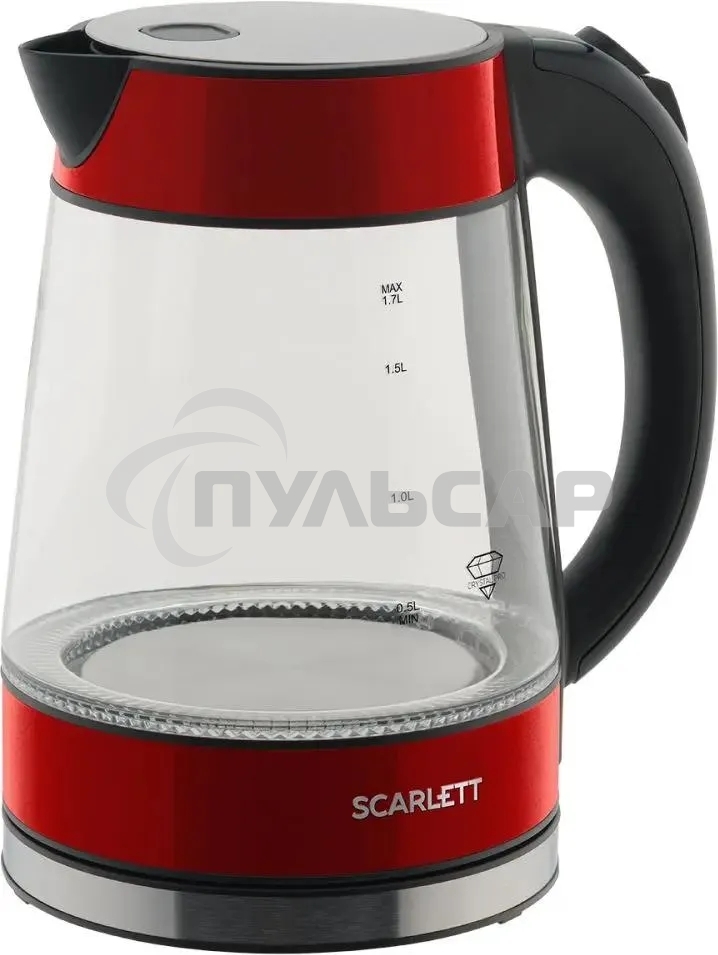 Чайник электрический Scarlett SC-EK27G79 красный, 2200 Вт, 1.7 л