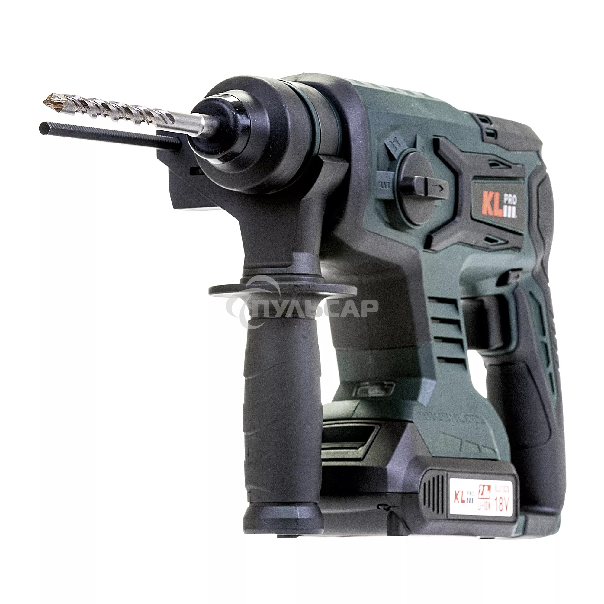 Профессиональный бесщеточный перфоратор аккумуляторный KLPRO KLPM18B-20 (18В, Li-ion-2шт, 2.0А·ч, 1,7Дж, SDS-plus, З/У,сумка)