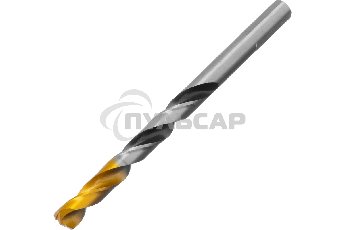 Сверло спиральное по металлу Denzel 8 x 117мм, Р6М5, Golden Tip, многогранная заточка