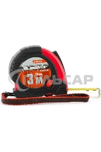 Рулетка Matrix status magnet fixation 3 мх16мм обрезиненный корпус зацеп с магнитом