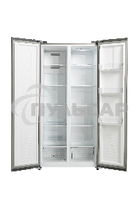 Холодильник Бирюса SBS 400 DI нержавеющая сталь двухкамерный 232/168 л морозилка слева, NoFrost, Side-by-side