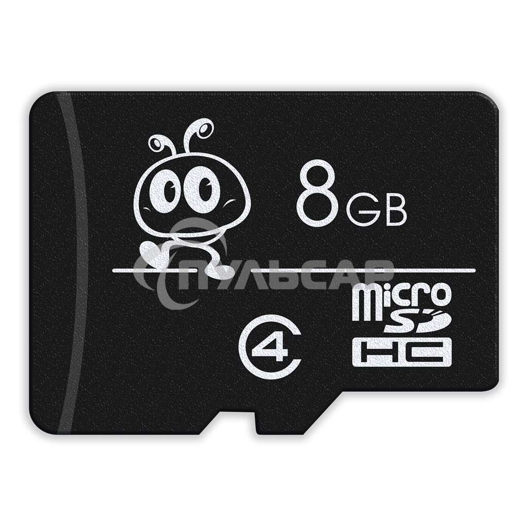 Флеш карта microSD 8Gb, Smartbuy microSDHC Class 4 (SD адаптер)