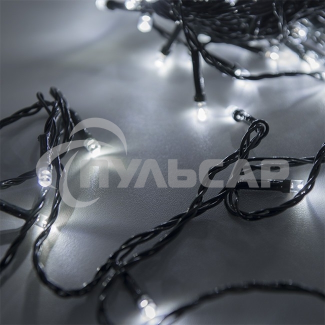 Гирлянда светод. рисовая Funray RL-110W, 10м, 100LED, хол.белый, темно-зел. шнур 0,7м, контроллер