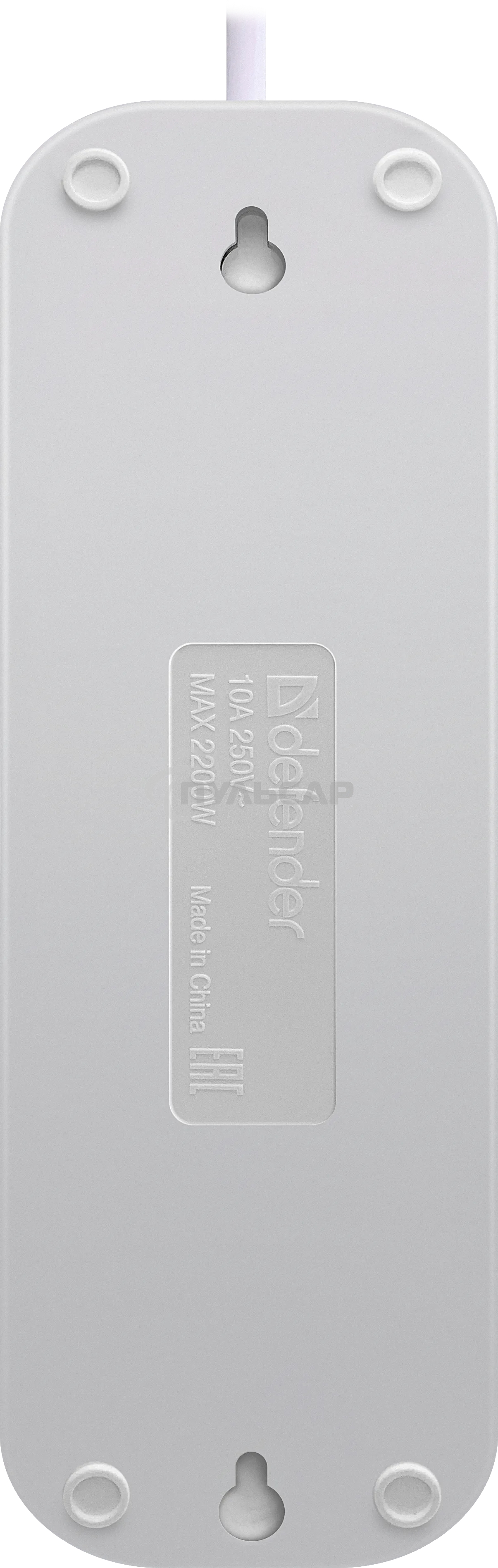 Удлинитель без заземления Defender B240 10 А, 5 м, без заземления