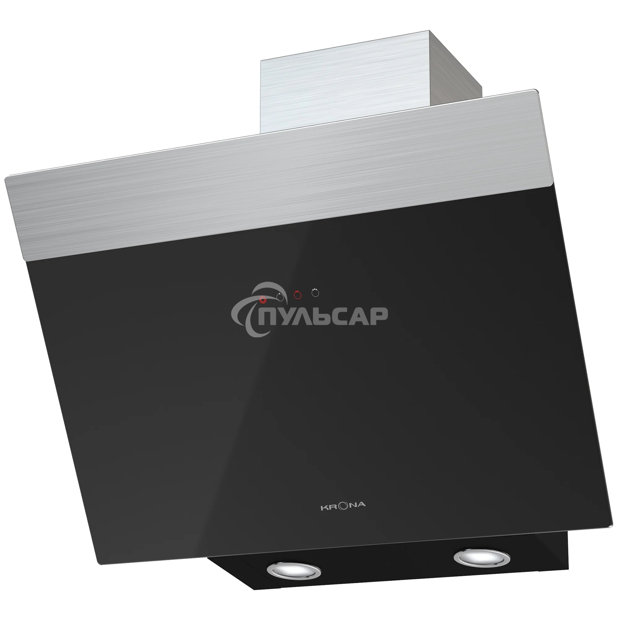 Вытяжка наклонная Krona Kristen 600 S черный/нержавеющая сталь, 60 см, 1300 куб. м/ч, 59 дБ