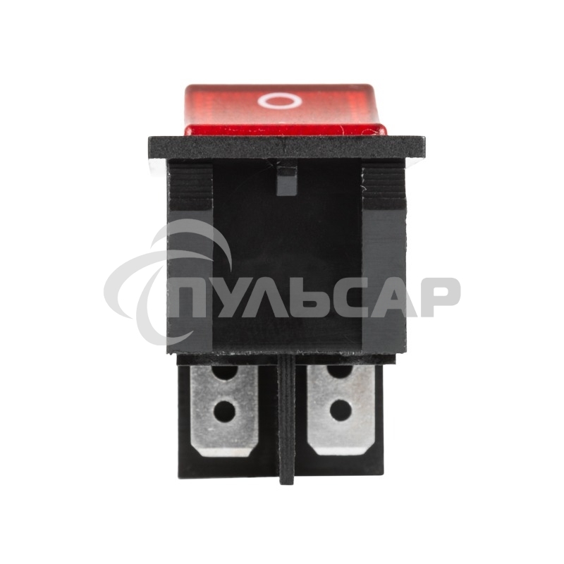 Выключатель клавишный 250V 30А (4с) ON-OFF красный с подсветкой Rexant