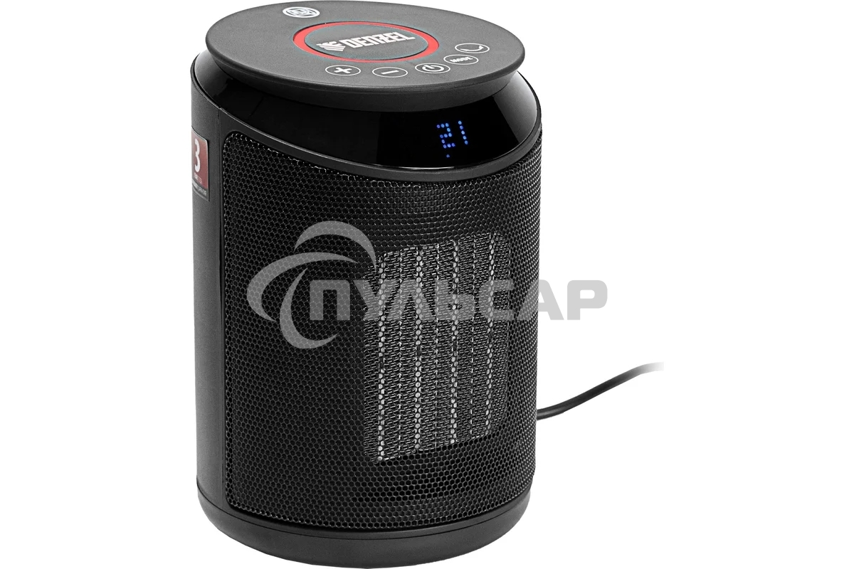 Тепловентилятор керамический Denzel DTFC-2000, 1000/2000 Вт, 20 м2, пульт, 3 режима, термостат