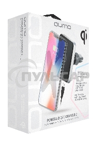 Автомобильное беспроводное зарядное устройство Qumo PowerAid Qi C Charger V2 (Charger 0009), 10 Вт, 1 контур