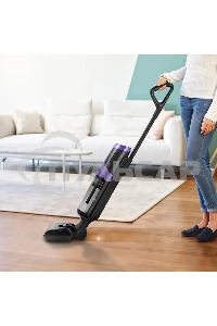 Пылесос вертикальный моющий Kitfort КТ-5176 черный/фиолетовый, питание от аккумулятора, 200 Вт, уборка влажная, пылесборник 0.75 л, работа от АКБ max 35 мин.