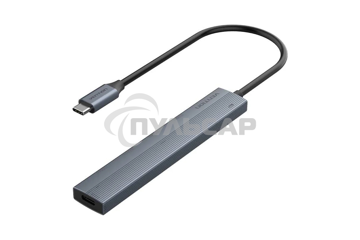 Концентратор Vention OTG USB 3.2 Gen 2 Type-C на 4 USB порта + USB-C PD Серый - 0.15м.
