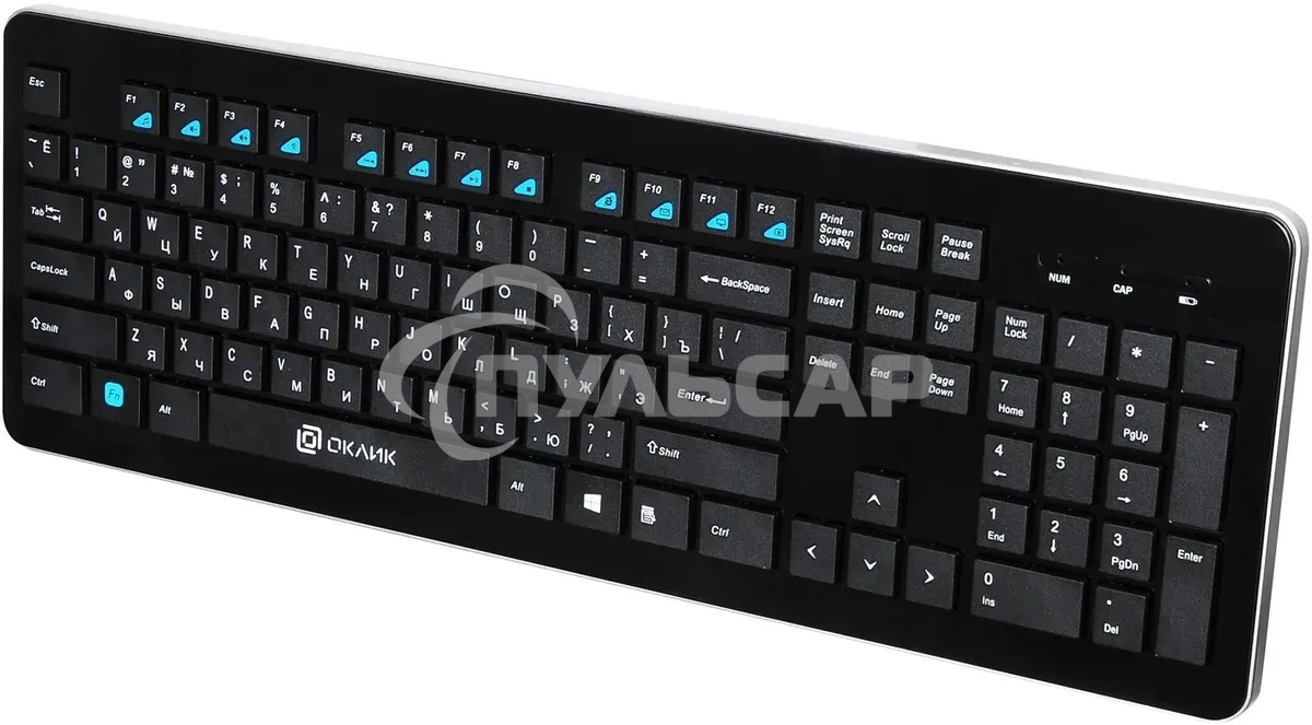 Клавиатура беспроводная Oklick 870S, USB, Радиоканал, черный