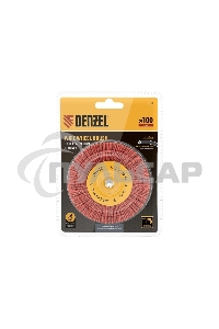 Щетка для дрели Denzel 100 мм, плоская, со шпилькой, нейлоновая щетина