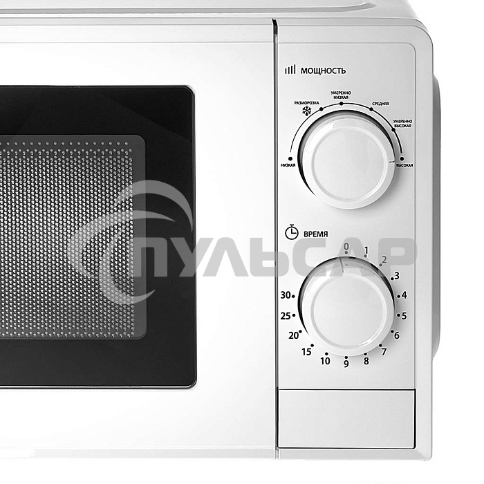 Микроволновая печь DELTA DL-84L20 белый, 20 л, 700 Вт, переключатели - поворотный механизм