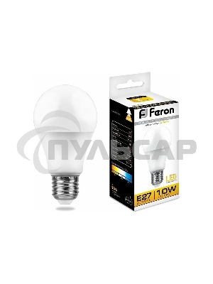 Лампа светодиодная Feron LB-92 10W 230V E27 2700K A60