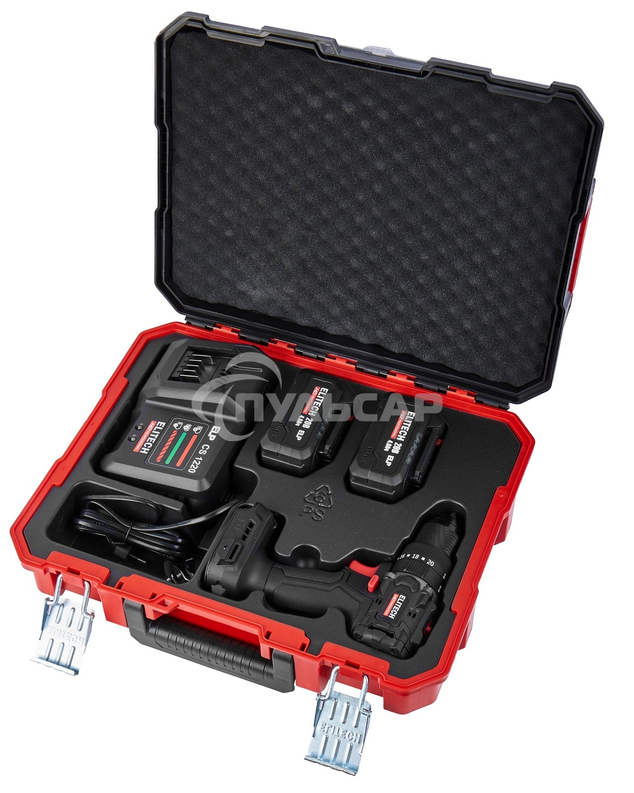 Дрель-шуруповерт Elitech CD 20ISL2 (E2201.041.02) 80Вт аккум. патрон:быстрозажимной (кейс в комплекте) (205723)