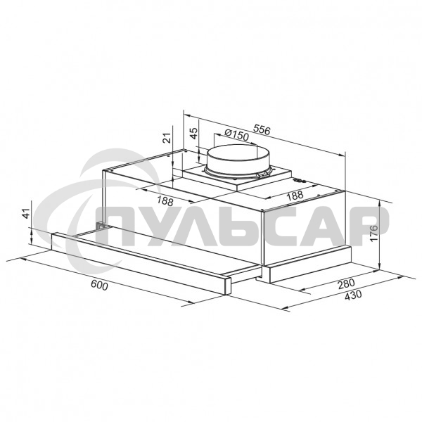Вытяжка встраиваемая Zigmund & Shtain K 017.6 W белый, 60 см, 700 куб. м/ч, 51 дБ