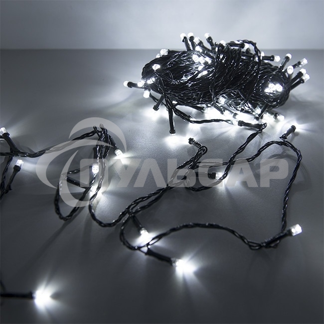 Гирлянда светод. рисовая Funray RL-110W, 10м, 100LED, хол.белый, темно-зел. шнур 0,7м, контроллер
