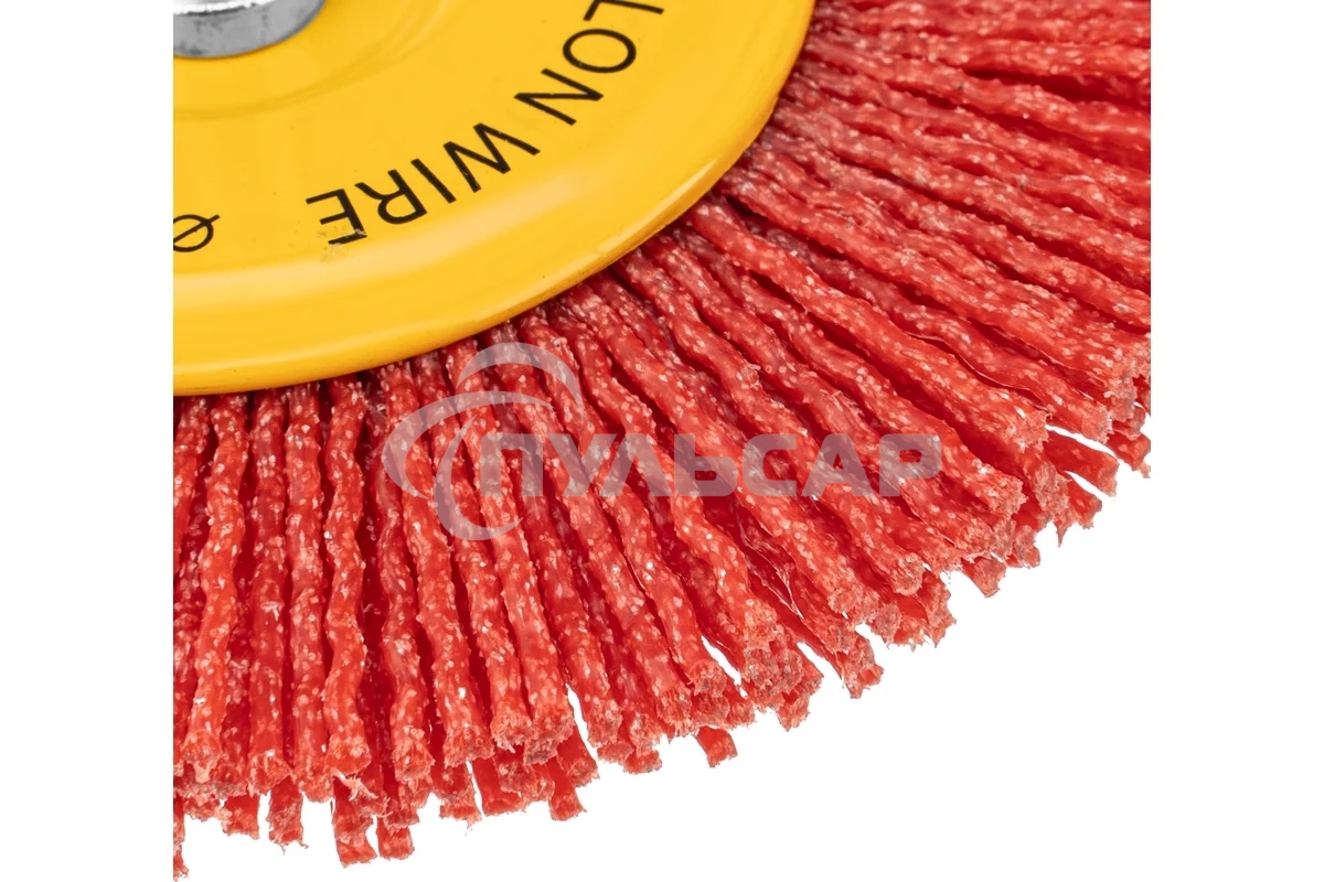 Щетка для дрели Denzel 100 мм, плоская, со шпилькой, нейлоновая щетина