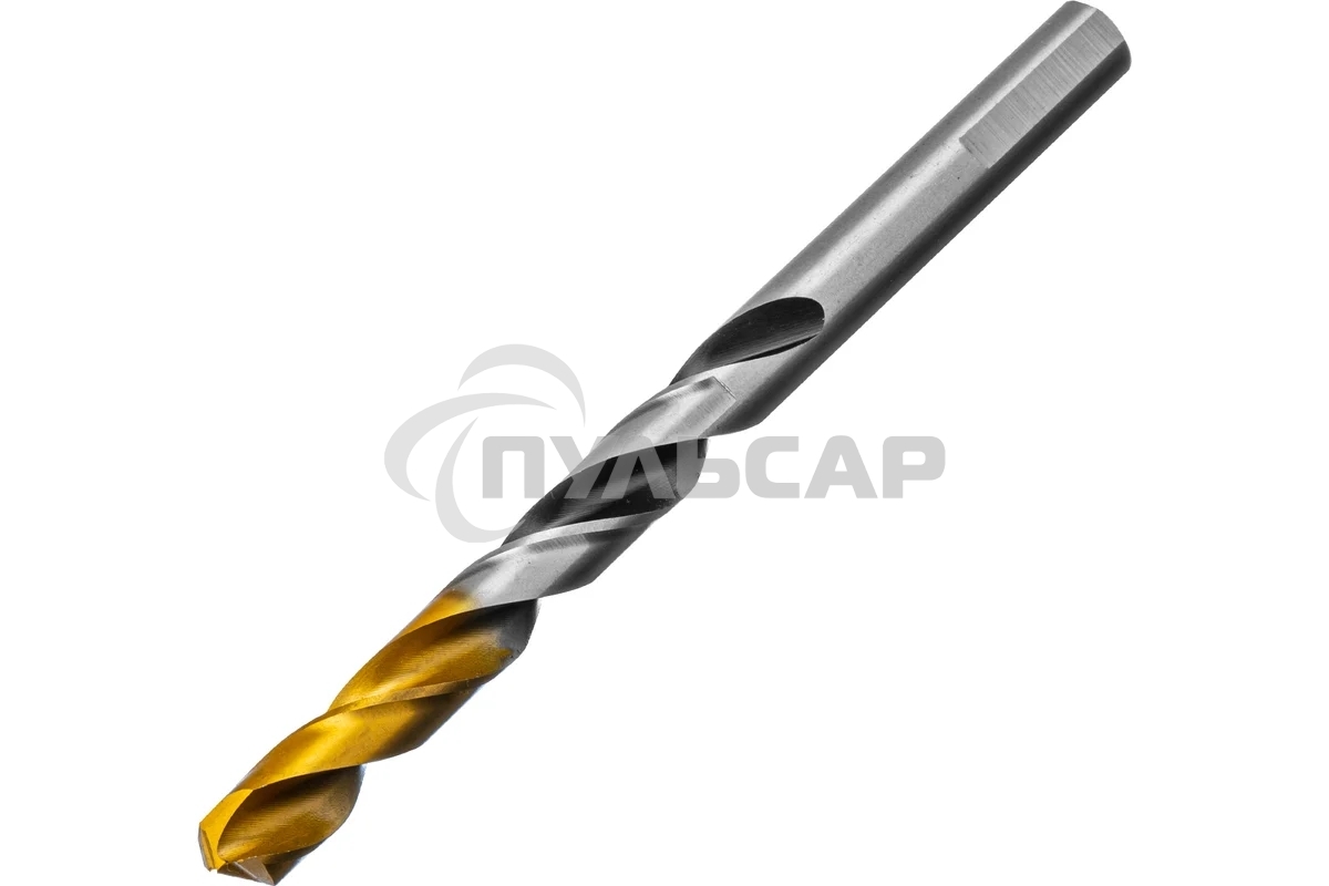 Сверло спиральное по металлу Denzel 8,5 x 117мм, Р6М5, Golden Tip, многогранная заточка