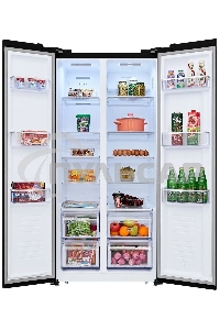 Холодильник HIBERG RFS-480DX NFB инвертер графитовый черный двухкамерный 271/165л морозилка сбоку Side-by-Side