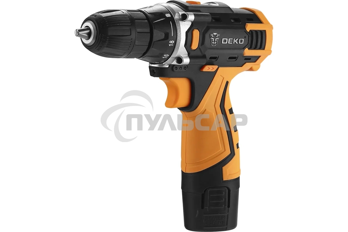 Дрель-шуруповерт Deko Banger, Аккумуляторная, 12В, 2 АКБ, Кейс