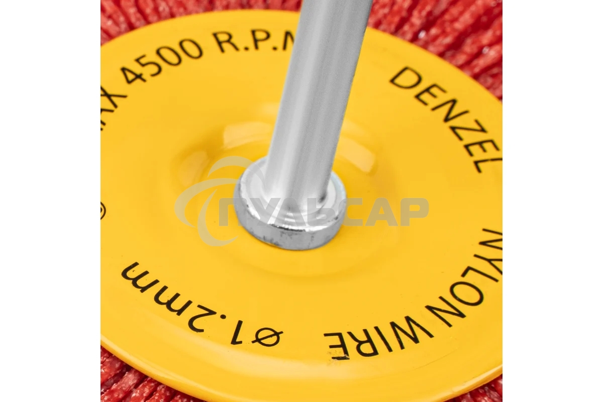 Щетка для дрели Denzel 100 мм, плоская, со шпилькой, нейлоновая щетина