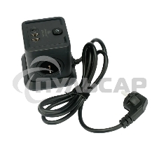 Сетевой фильтр Cablexpert Tower TWR-4-CU2-B-2, 4р, 10А, 1xType-C PD, 20Вт, 2хUSB, 2м, ур.защиты 2+, черный, коробка