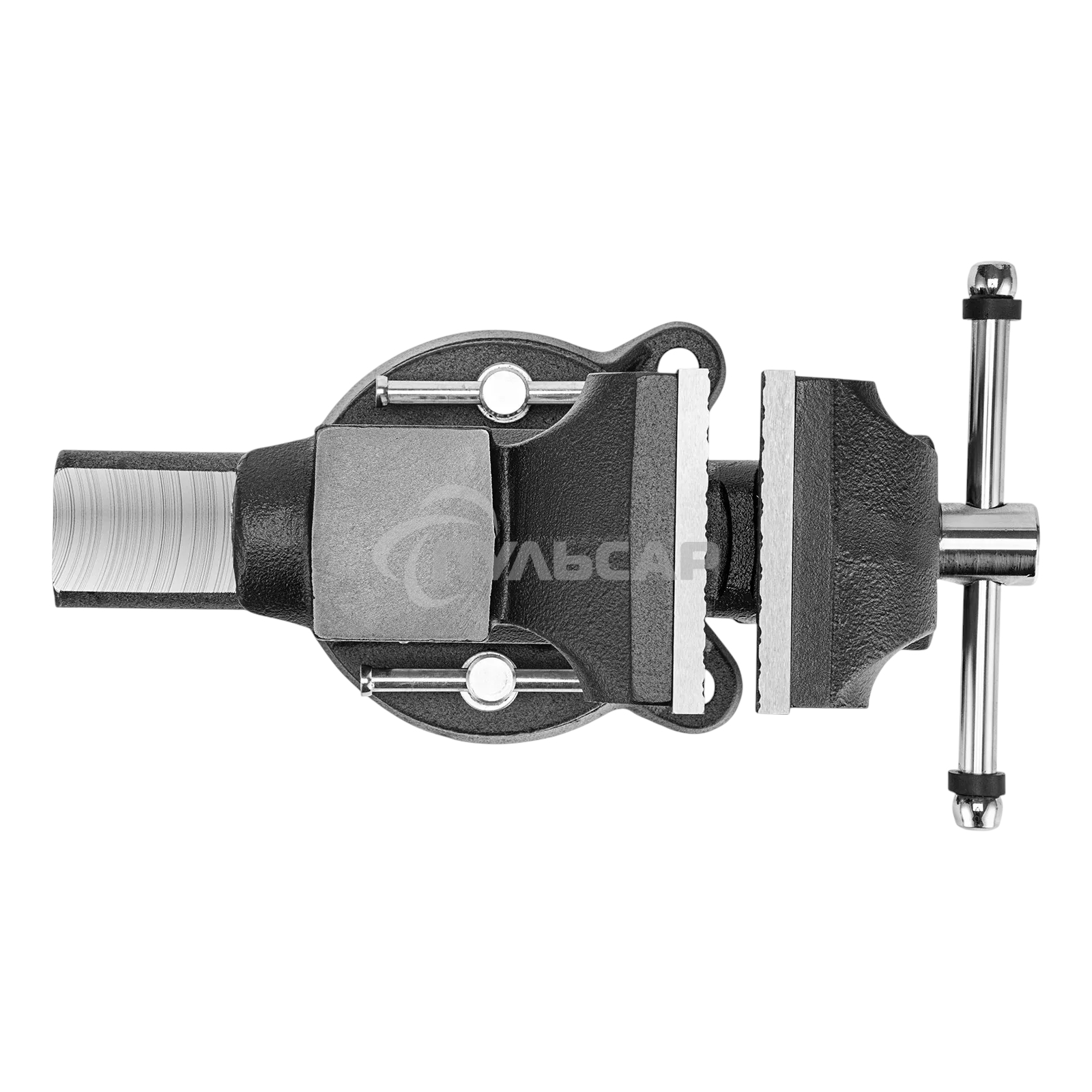 Тиски слесарные Denzel BVH-100 100 мм, поворотные, стальная направляющая, с наковальней