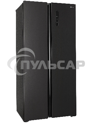 Холодильник HIBERG RFS-480DX NFB инвертер графитовый черный двухкамерный 271/165л морозилка сбоку Side-by-Side