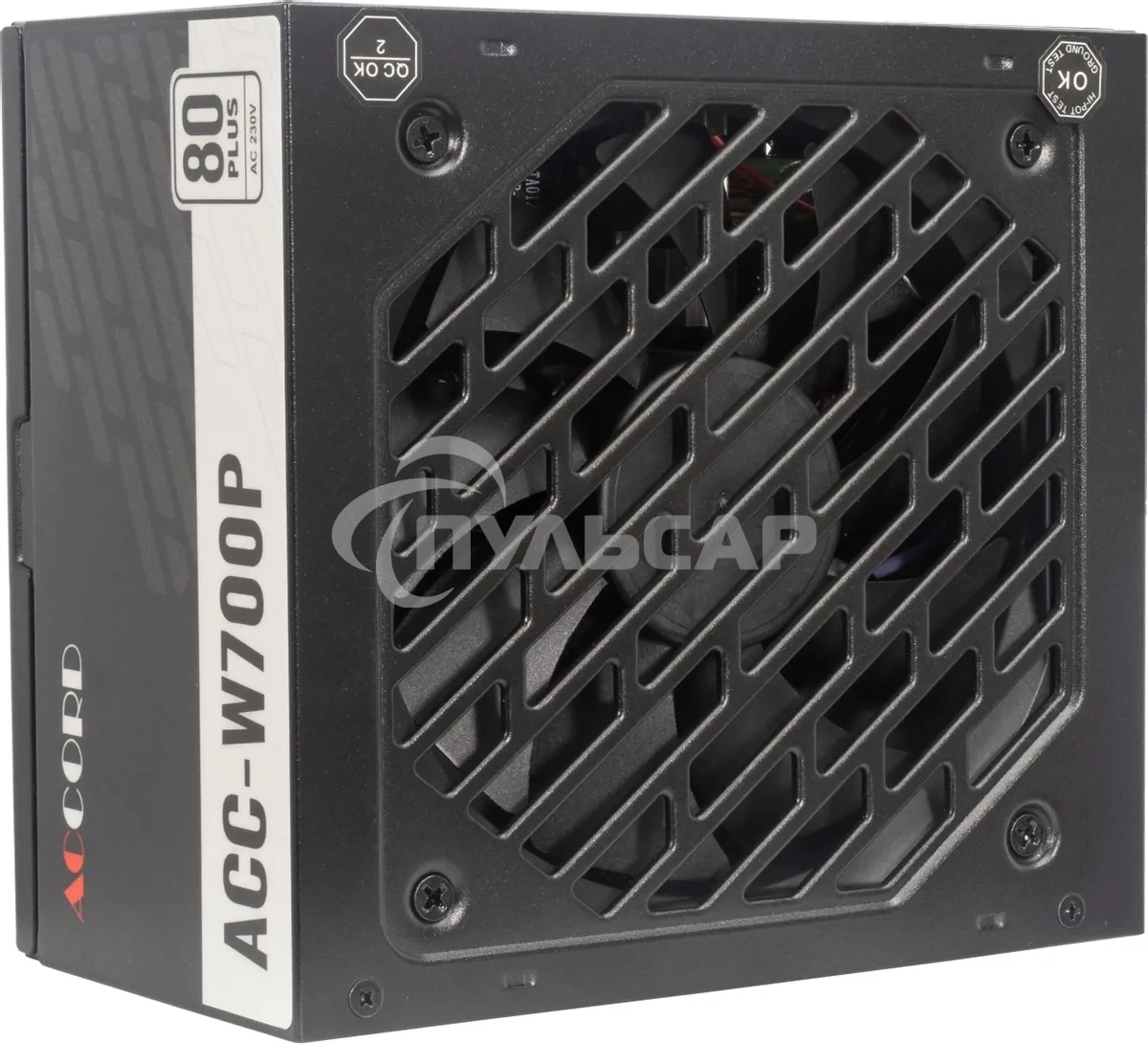 Блок питания Accord ACC-W700P, 700Вт, 80 PLUS WHITE, 120мм, черный