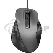 Мышь проводная Oklick 504M черный/серый, 3600 dpi, USB, кнопки - 6