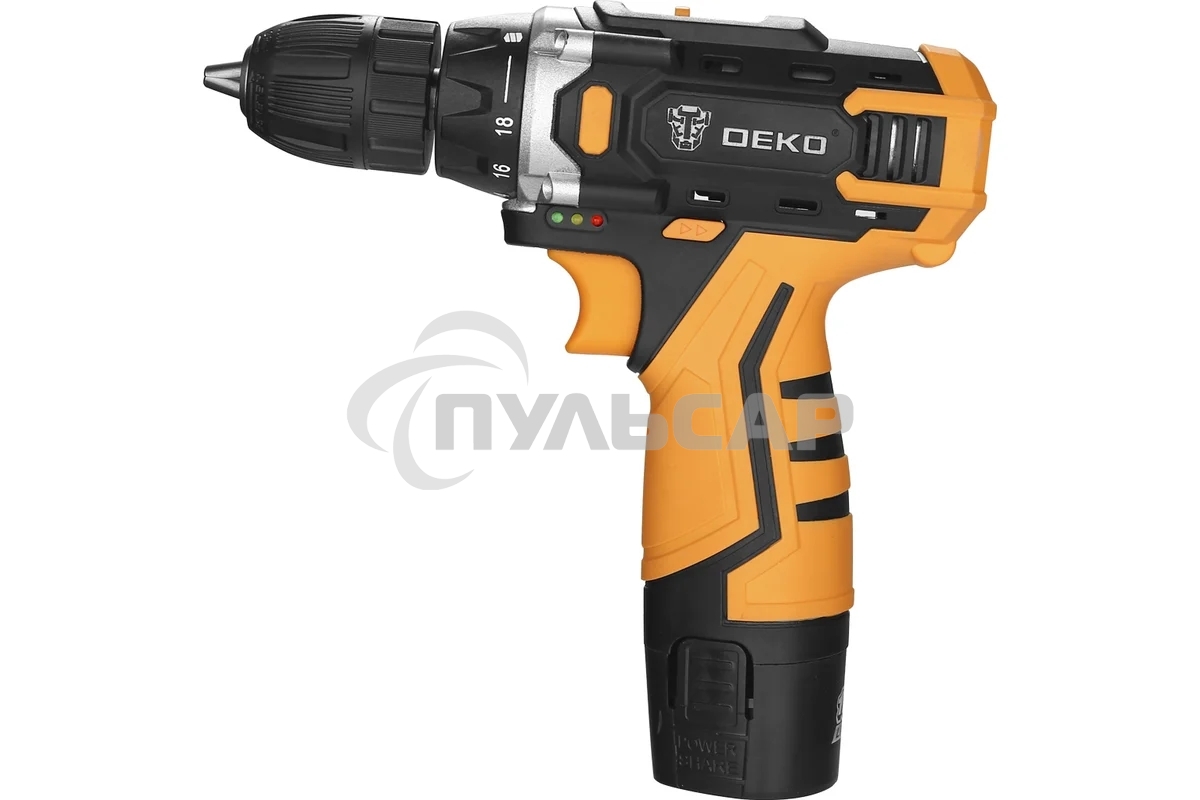 Дрель-шуруповерт Deko Banger, Аккумуляторная, 12В, 2 АКБ, Кейс