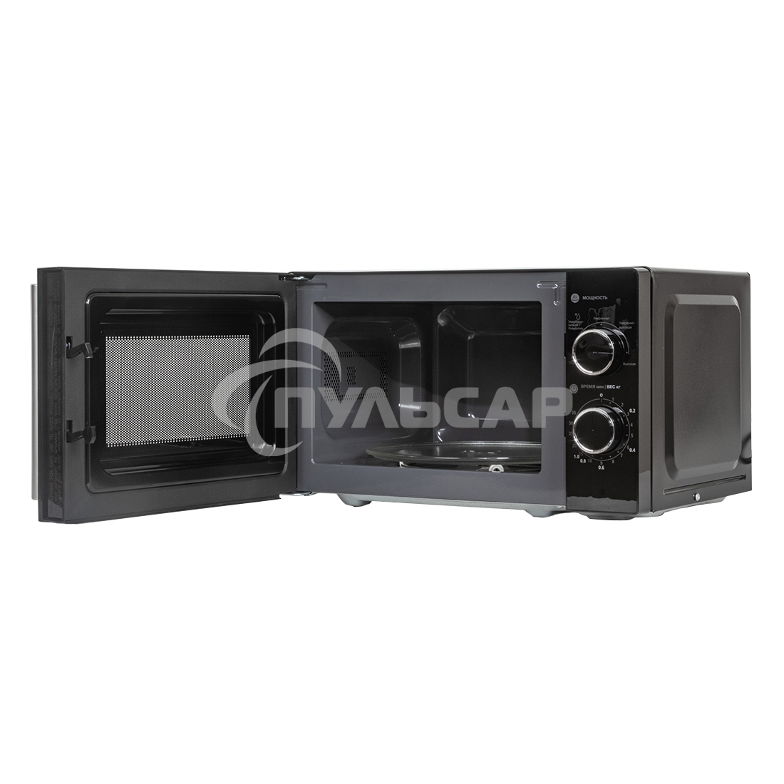 Микроволновая печь JVC JK-MW143M черный, 20 л, 700 Вт, переключатели - поворотный механизм