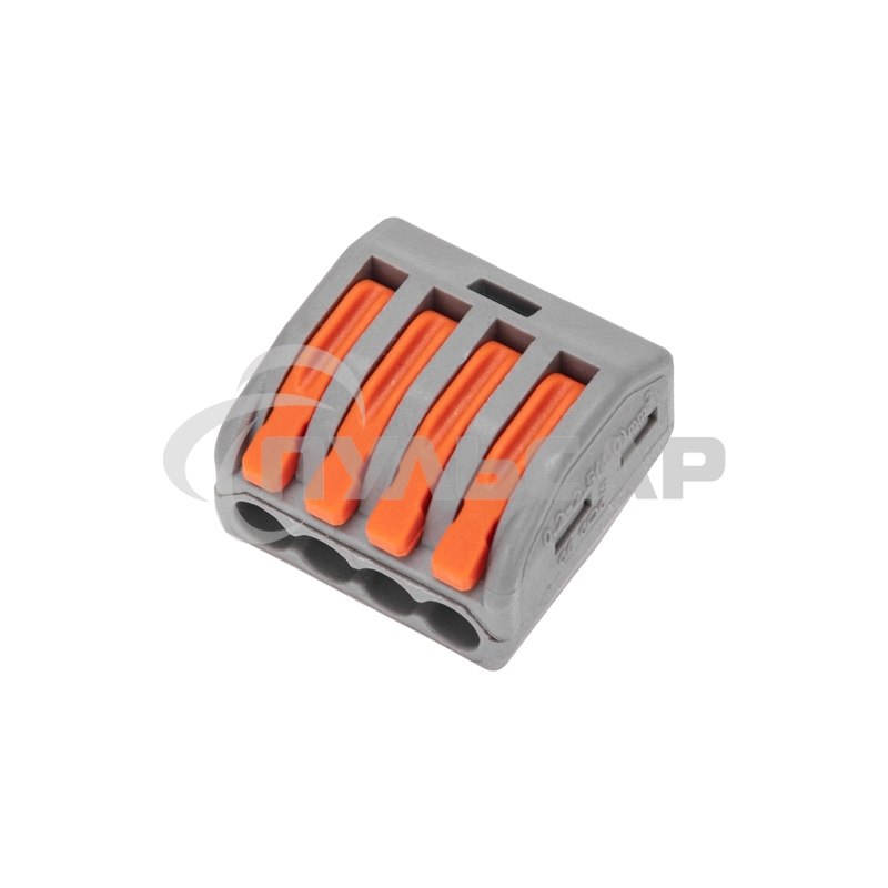 Универсальная клемма Rexant СМК 222-414, 4-проводная серая 0,08-2,5/4 мм² (блистер 10 шт/уп)