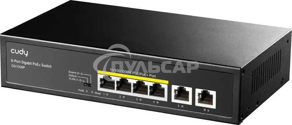 Коммутатор Cudy GS1006P (L2) 6x1Gbит/с 6PoE+ неуправляемый