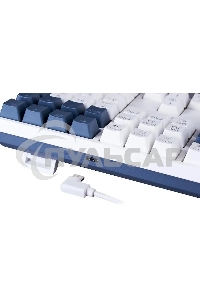 Клавиатура проводная Redragon Whisper, USB, белый + синий
