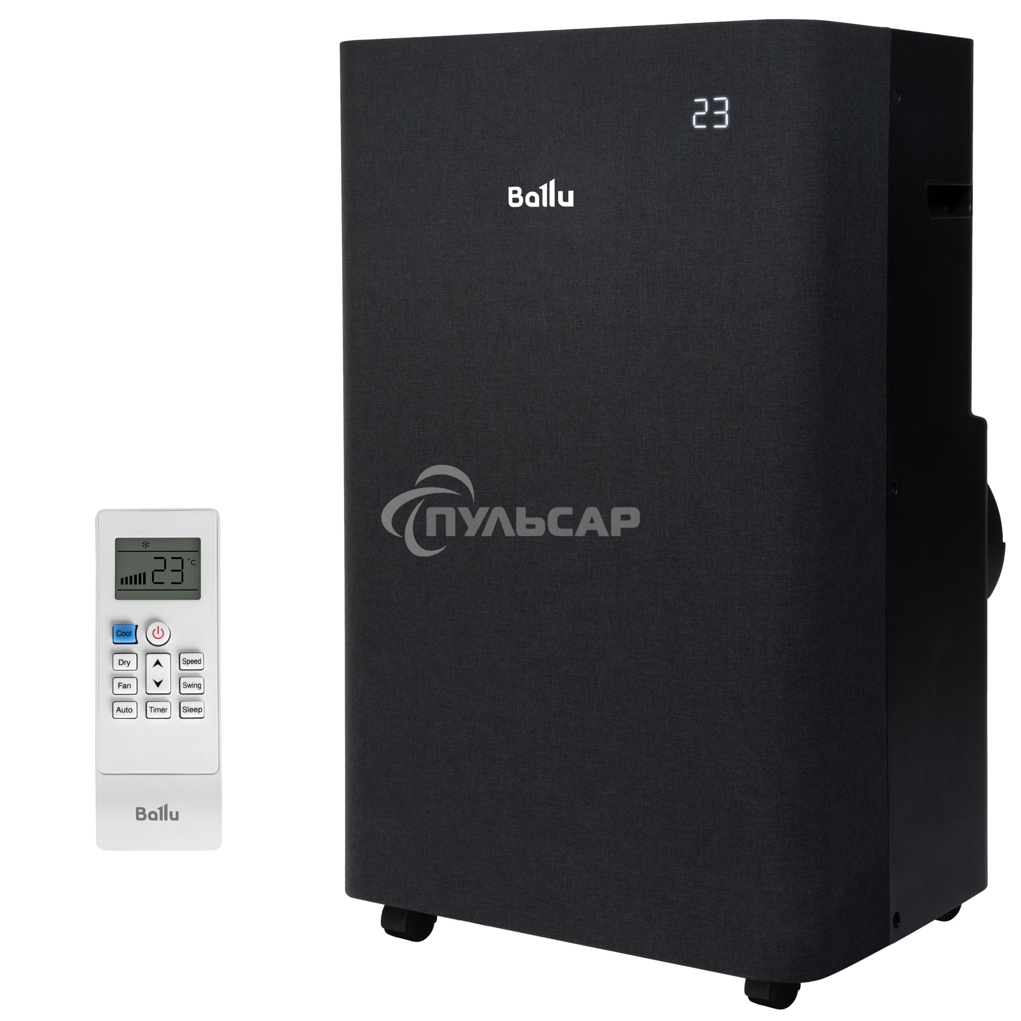 Кондиционер мобильный Ballu Velure BPAC-14 EW/N6 14000 BTU, 35 м², 50 дБ, охлаждение, осушение, черный