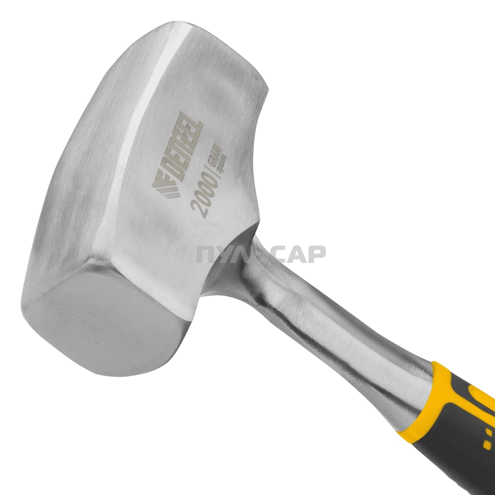 Кувалда Denzel 2 кг, цельнометаллическая, двухкомпонентная рукоятка