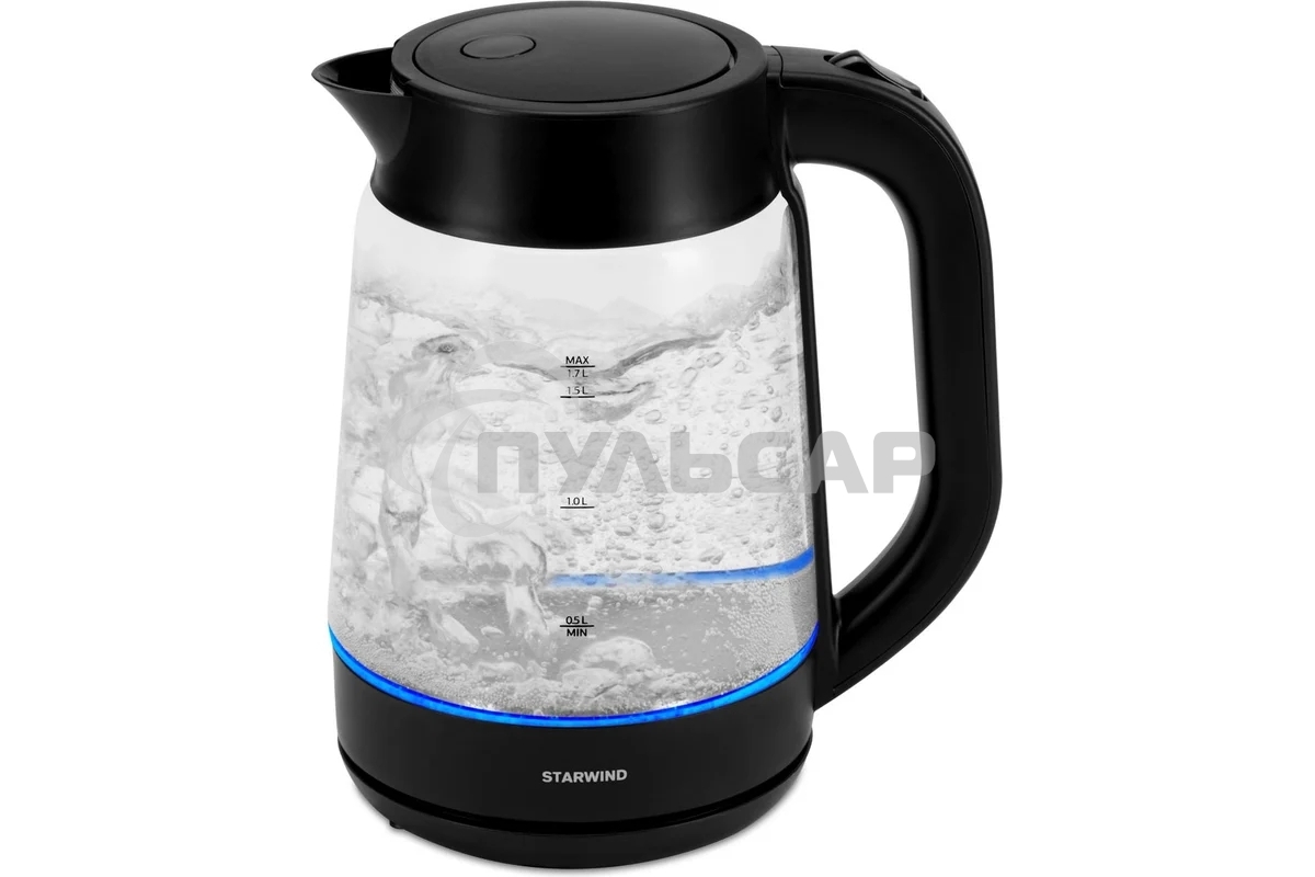 Чайник электрический Starwind SKG4030 1.7л. 2200Вт черный (корпус: стекло)