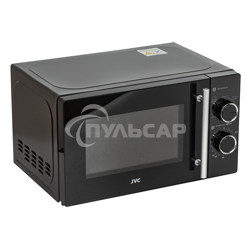 Микроволновая печь JVC JK-MW143M черный, 20 л, 700 Вт, переключатели - поворотный механизм
