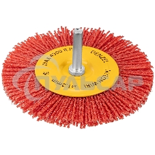 Щетка для дрели Denzel 100 мм, плоская, со шпилькой, нейлоновая щетина