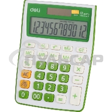 Калькулятор настольный Deli E1238/GRN зеленый 12-разр.