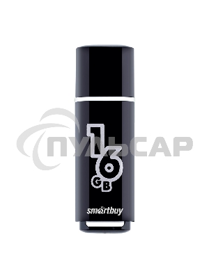 Флешка USB R/W Smartbuy Glossy series Black (SB16 GbGS-K), 16 Gb, USB 2.0, R/W 25/15, черный