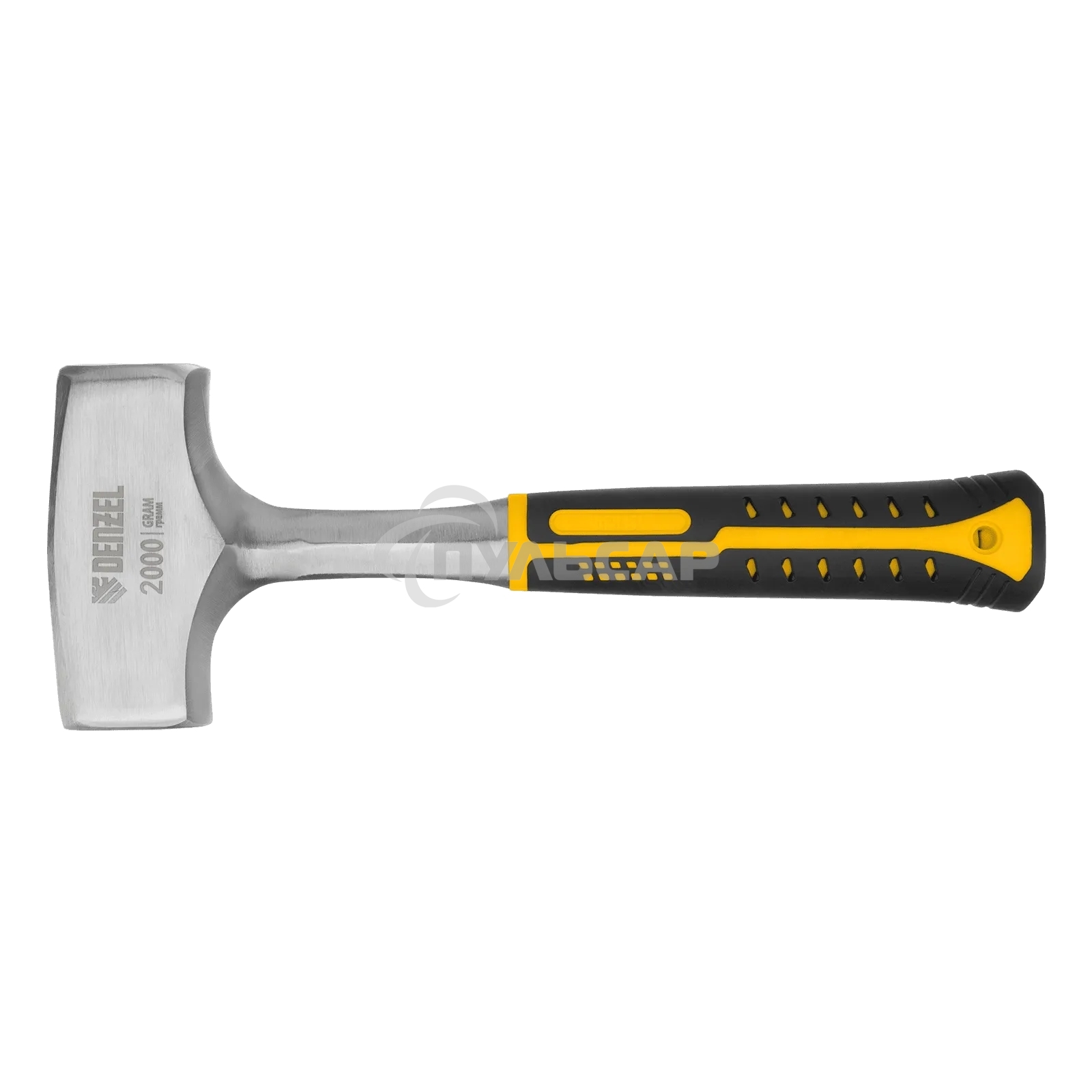Кувалда Denzel 2 кг, цельнометаллическая, двухкомпонентная рукоятка