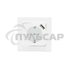 Розетка EKF Минск ERR16-028-100-USB 1-местная СП с/з с защитными шторками 16А белая с USB 1А