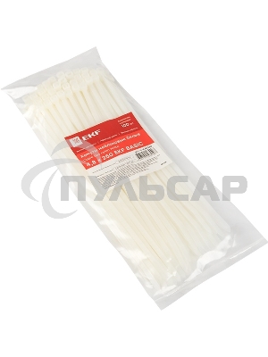 Хомут кабельный 4.8х250 нейл. бел. (уп.100шт) EKF plc-c-4.8x250