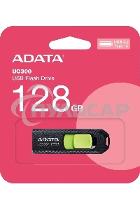 Флешка USB ADATA UC300 (ACHO-UC300-128G-RBK/GN), 128 Gb, Type-C USB 3.2, R/W 100/30, черный/зеленый