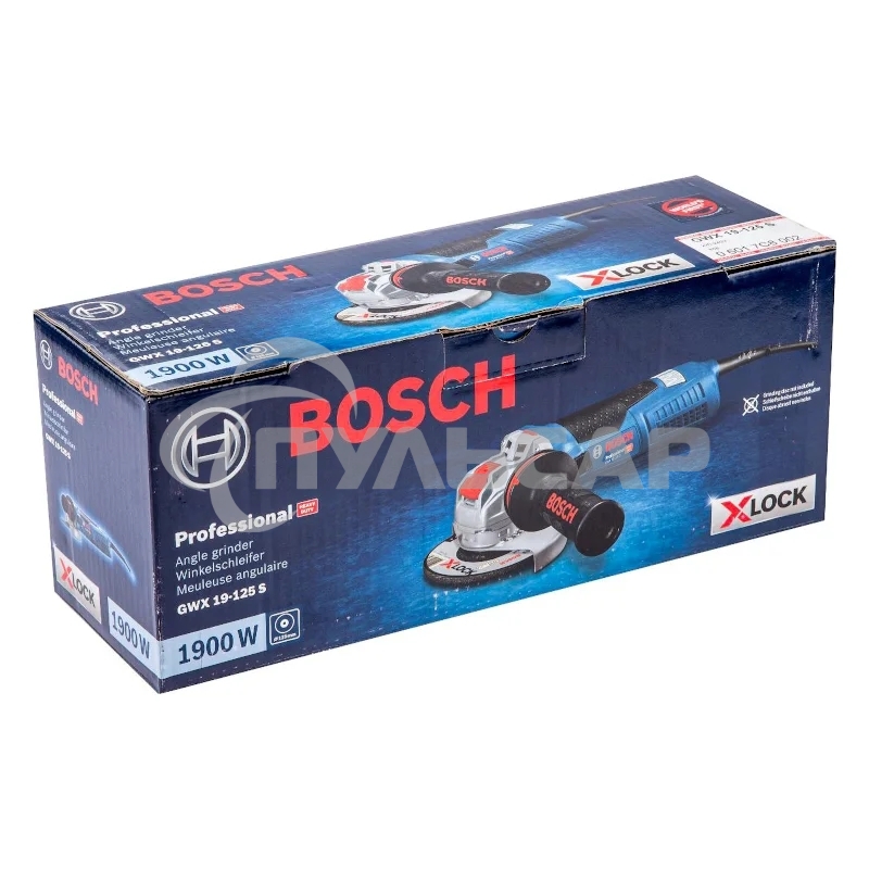 Углошлифовальная машина (болгарка) BOSCH GWX 19-125 S (06017C8002) X-lock ушм