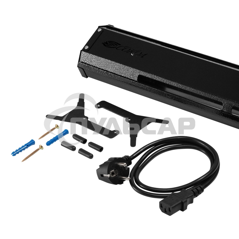 Конвектор плинтусный СОКОЛ 60-0124, черный, 450 Вт, 15 м2