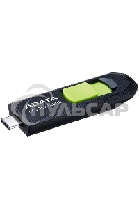 Флешка USB ADATA UC300 (ACHO-UC300-128G-RBK/GN), 128 Gb, Type-C USB 3.2, R/W 100/30, черный/зеленый